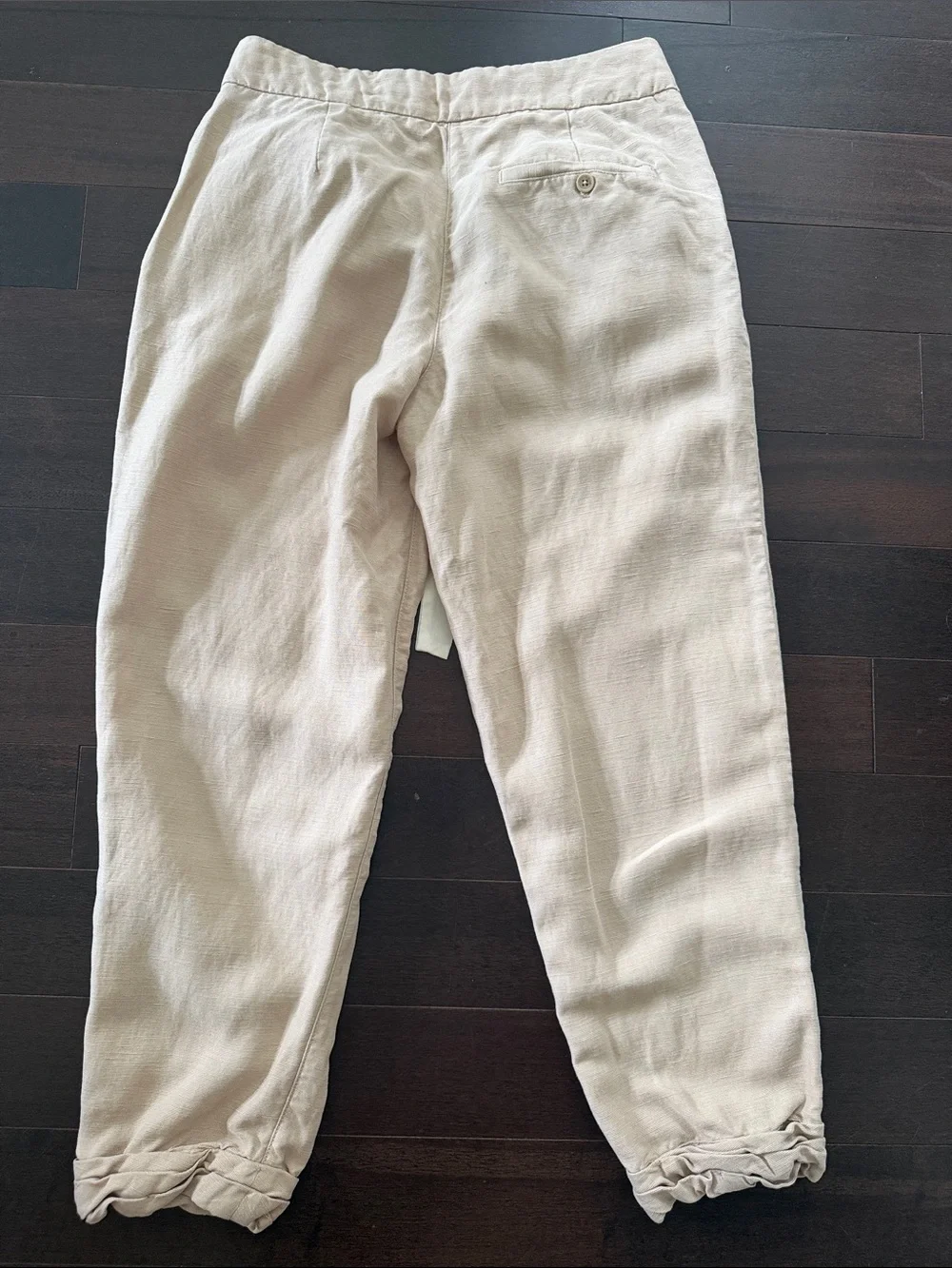 Wilfred Neutral Beige Linen-Blend Drawstring Pants